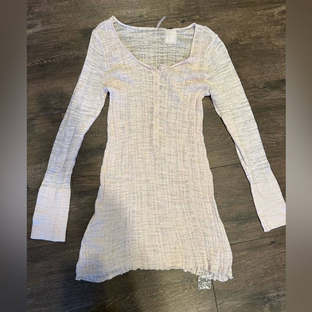 Free People Knit Semi Sheer Boho Dress Size Large NWT